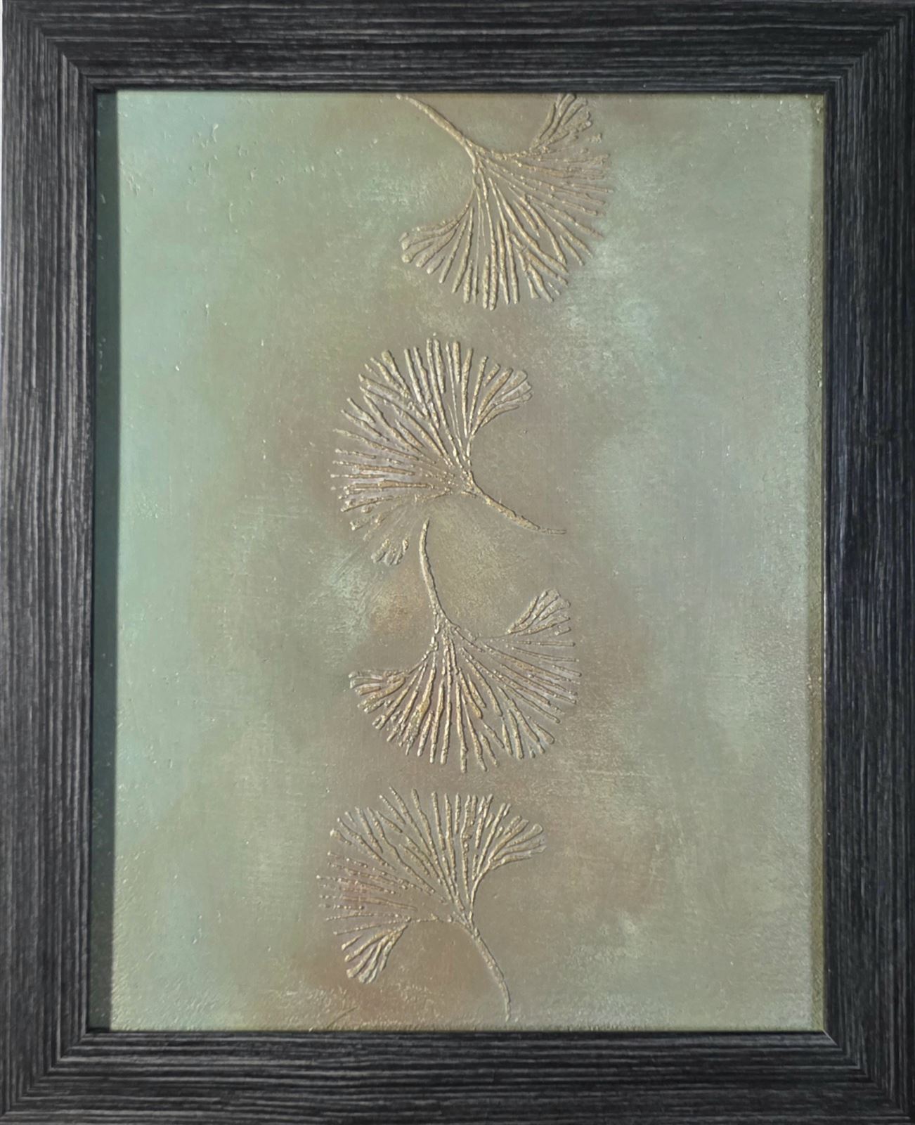 Dance of the Wind: golden ginkgo leaves drifting across turquoise